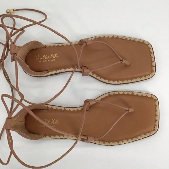 Antonio Melani The Nat Note Alhambra Leather Boho Ankle Wrap Sandal NWOT Size 8 - Picture 7 of 10
